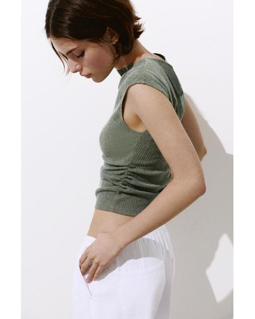 Pull&Bear Green Crepe Top