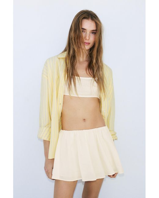 Pull&Bear Mini-Broekrok Met Volant in het Multicolor