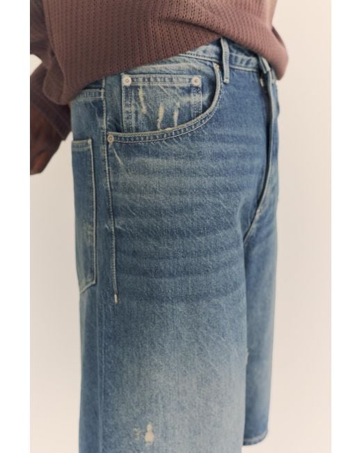 Pull&Bear Jorts Met Scheuren in het Blue voor heren