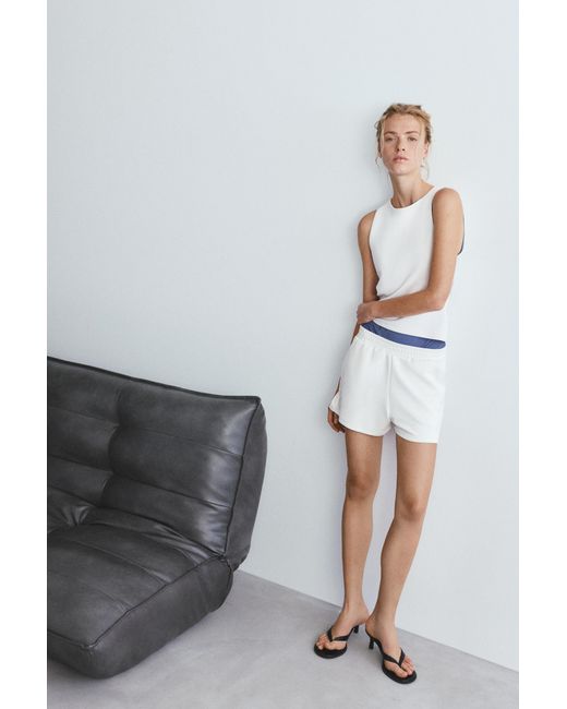 Pull&Bear Sportieve Short Met Zachte Touch in het White