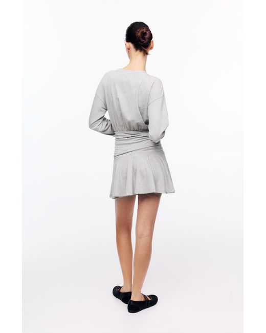Pull&Bear White Short Gathered Dress