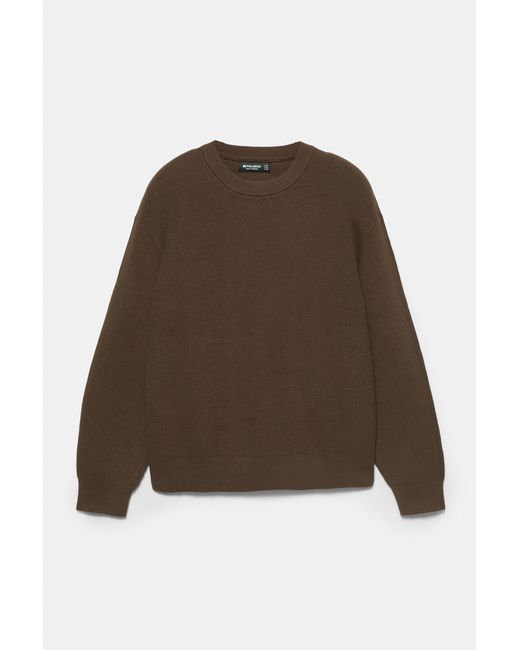 Pull&Bear Brown Round Neck Jumper for men