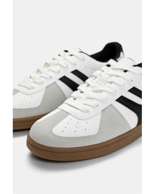 Pull&Bear White Retro Trainers