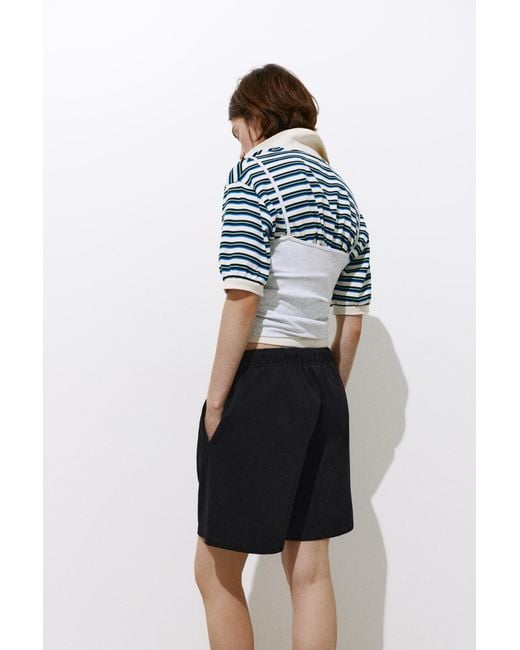Pull&Bear Black Bermuda Shorts With Elasticated Waistband