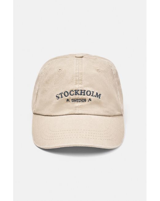 Pull&Bear Natural Monaco Embroidered Cap