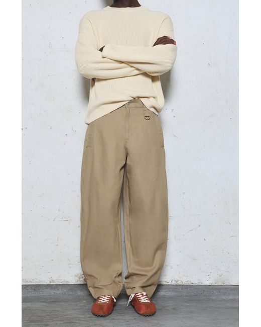 Pull&Bear Natural Barrel Trousers for men