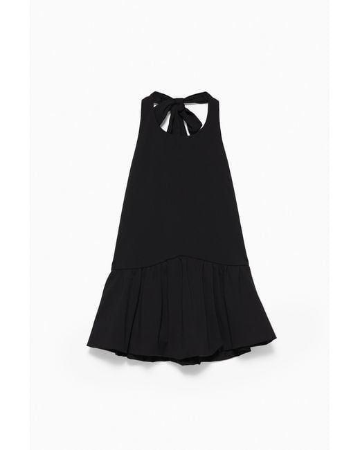 Pull&Bear Black Neckholder-Top Mit Schößchen