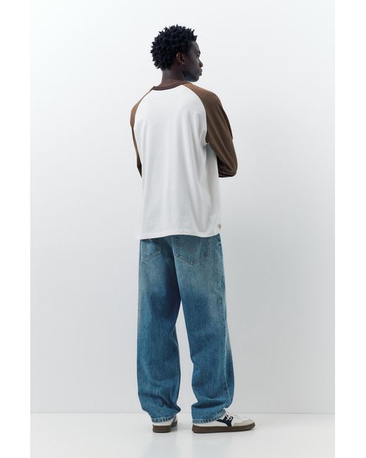 Pull&Bear Blue Baggy Jeans for men