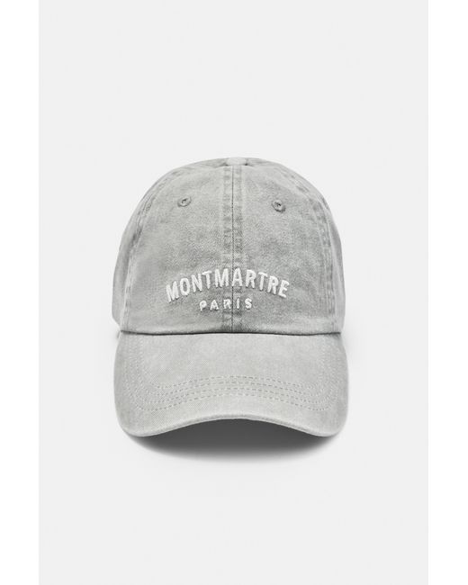 Pull&Bear Gray Montmartre Paris Embroidered Cap