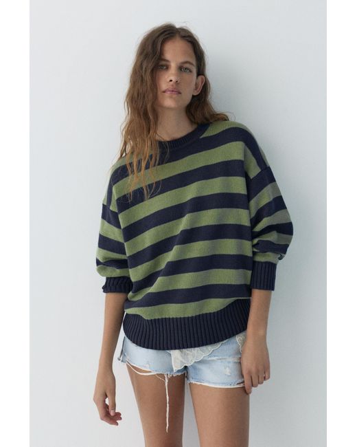 Pull Oversize Pull&Bear en coloris Blue