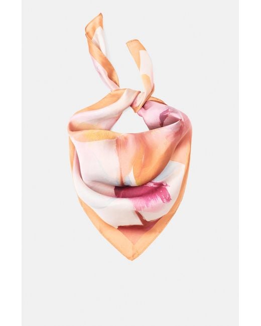 Pull&Bear Pink Satin-Halstuch Mit Blumen