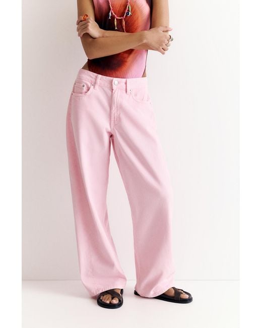 Pull&Bear Pink Barrel Jeans