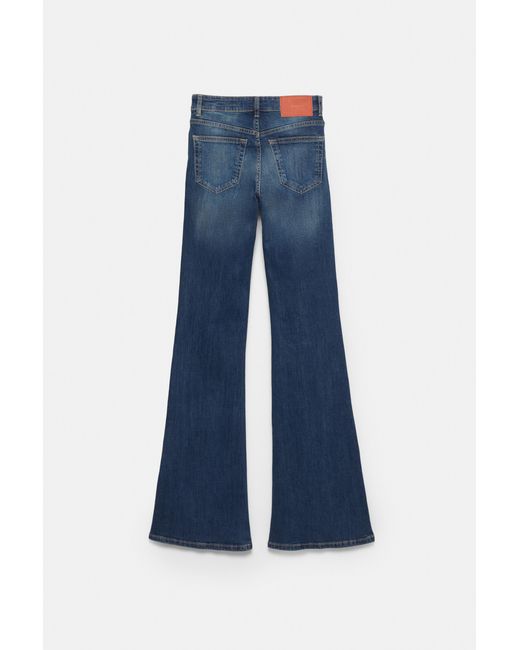 Pull&Bear Skinny Flared Jeans in het Blue