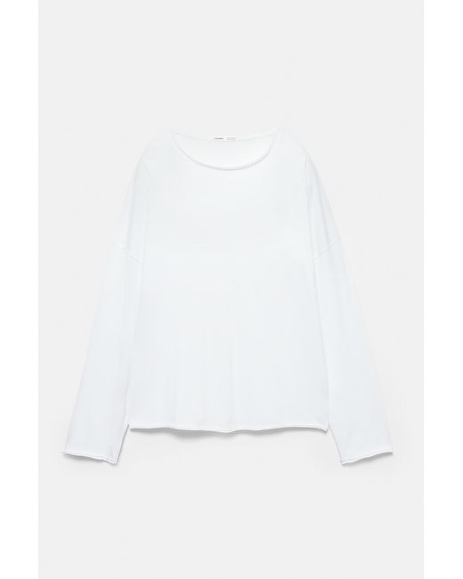 Pull&Bear White Oversize Long Sleeve T-Shirt