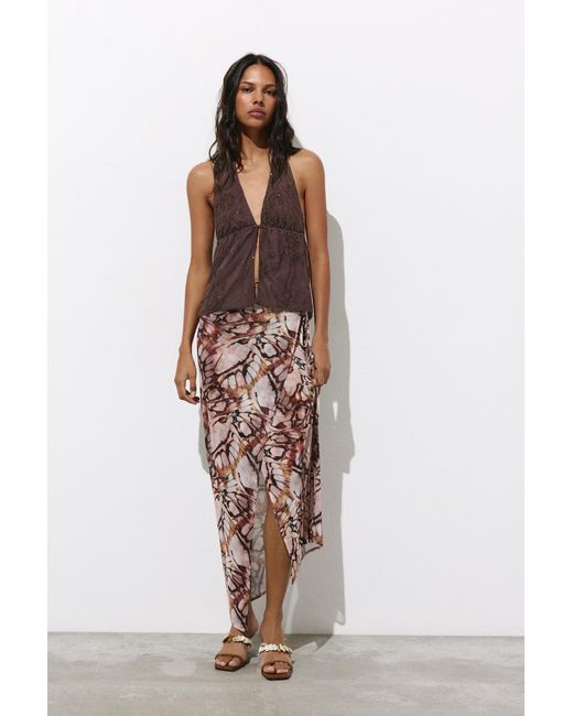 Pull&Bear Haltertop Met Lovertjes in het Brown