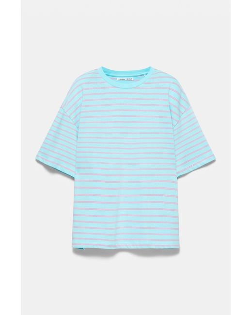 Pull&Bear Blue Oversize Short Sleeve T-Shirt