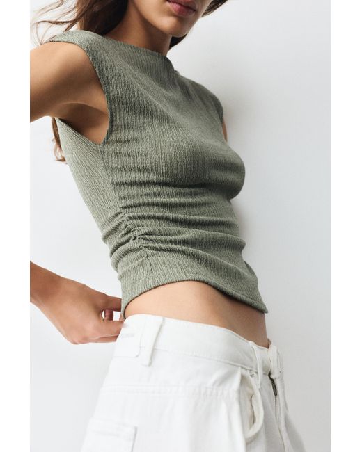 Pull&Bear Crêpe Top in het Green