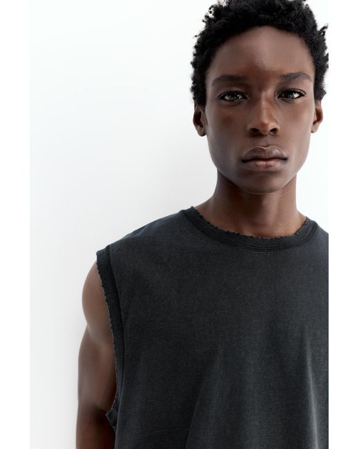 Pull&Bear Black Vest Top for men