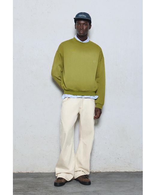 Sweat Effet Délavé Brodé Pull&Bear pour homme en coloris Green