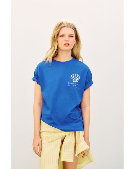 Pull&Bear Blue La Toja Shell T-Shirt
