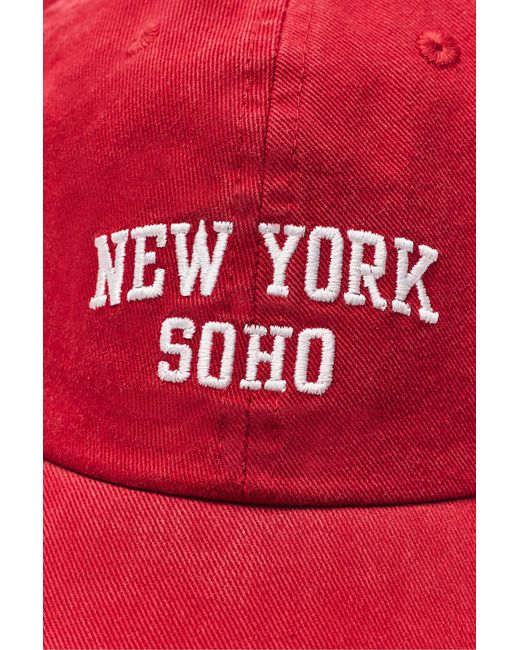 Pull&Bear Red New York Graphic Cap