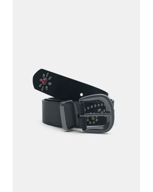 Pull&Bear Blue Cowboy Rhinestone Belt for men
