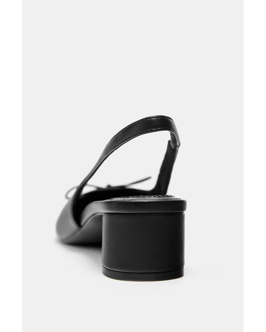 Pull&Bear White Heeled Ballerinas