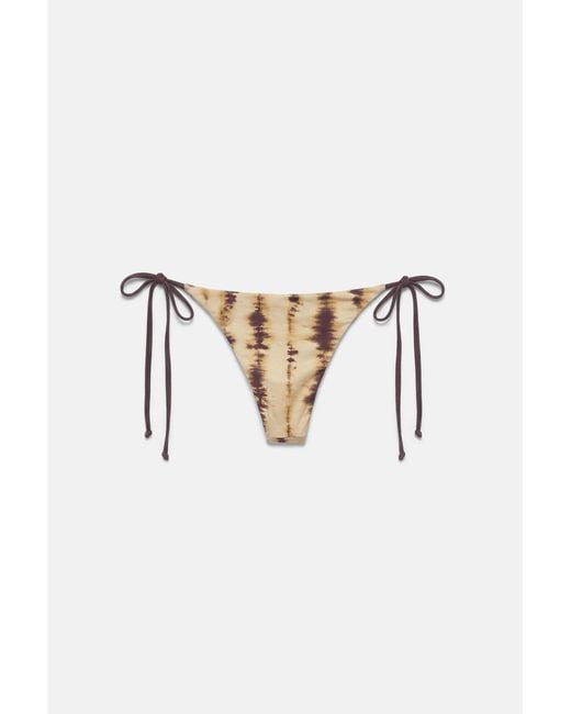 Pull&Bear Blue Tie-Dye Bikini Bottoms With Ties