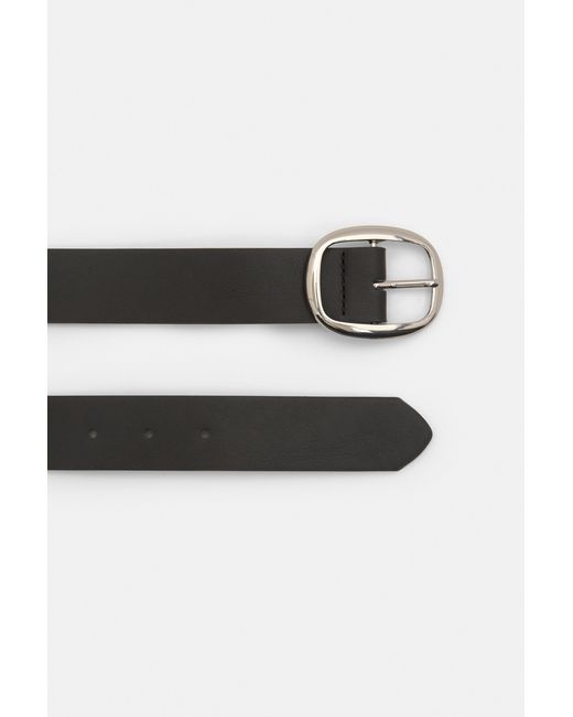 Pull&Bear Black Belt With Rounded Buckle