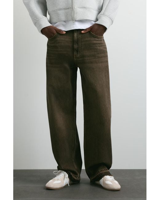 Pull&Bear Gray Wide-Leg Jeans for men