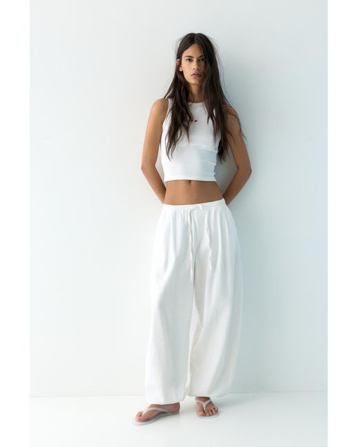 Pull&Bear Black Sarouel Trousers With Elasticated Waist