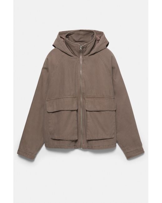 Pull&Bear Multicolor Worker Jacket With Embroidered Back for men