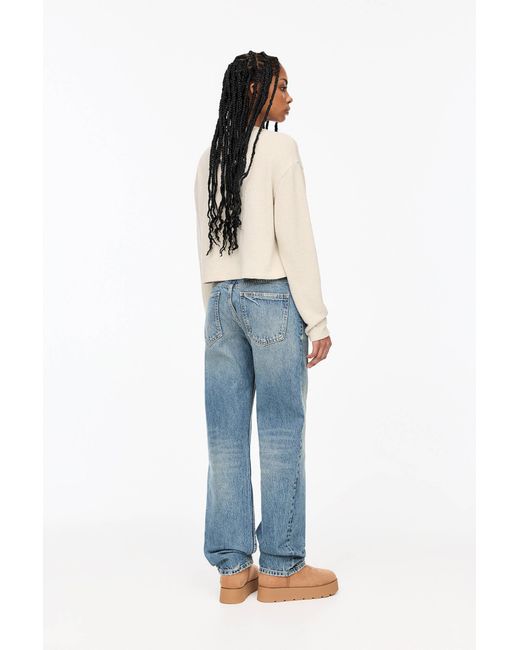 Pull&Bear Natural Cropped Soft-Touch-Pullover