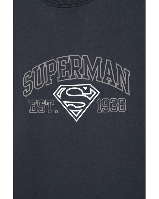 Pull&Bear Sweater Korte Mouw Superman in het Blue voor heren