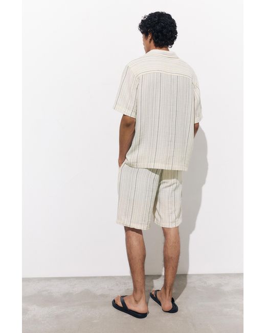 Pull&Bear Natural Striped Jogger Bermuda Shorts for men