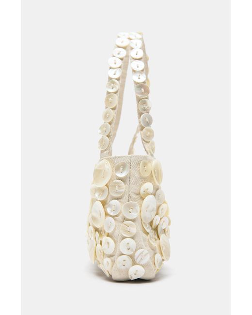 Pull&Bear White Shoulder Bag With Buttons