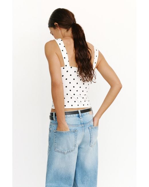 Pull&Bear Blue Strappy Corsetry-Inspired Top