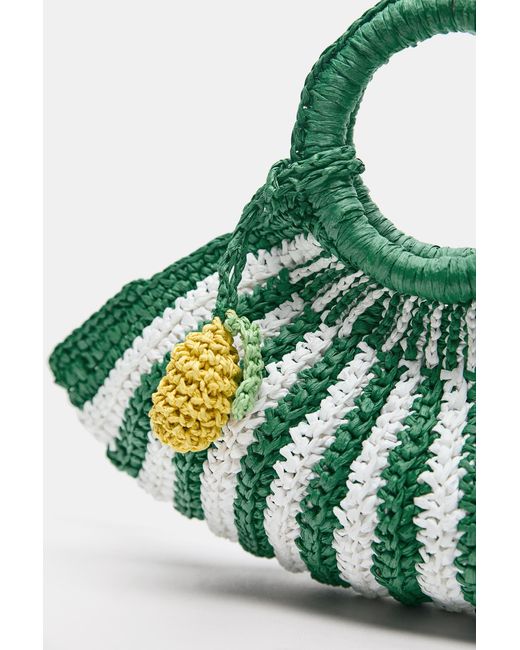 Borsa A Righe Con Ornamento di Pull&Bear in Green