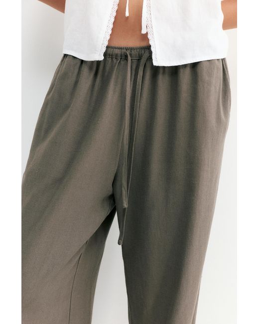 Pull&Bear Multicolor Flowy Trousers With Linen