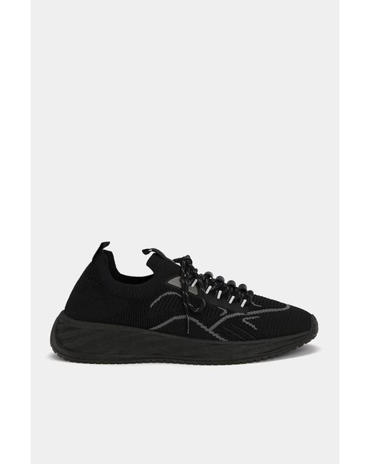 Pull&Bear Black Knit Fabric Trainers for men