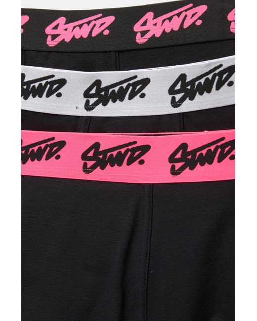Pull&Bear Black Pack Of 3 Boxers With Stwd Logo for men