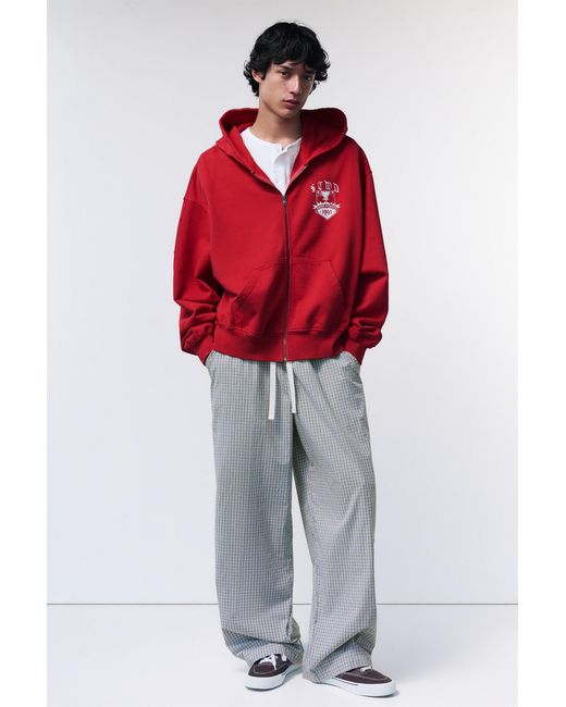 Pull&Bear Joggingbroek Met Ruitprint in het Red voor heren