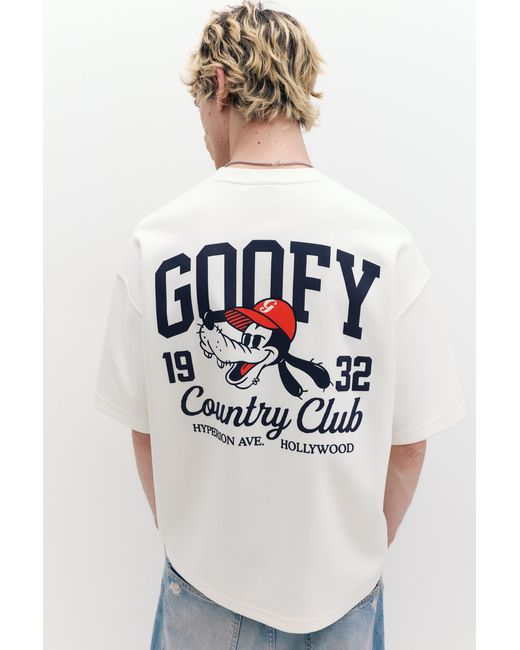 Pull&Bear White Goofy T-Shirt for men