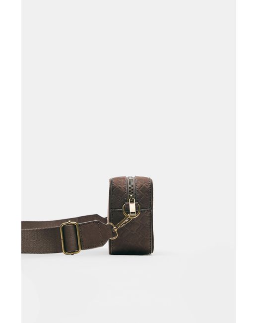 Pull&Bear Brown Stwd Embossed Crossbody Bag for men