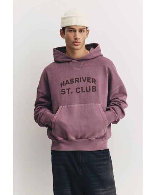 Pull&Bear Purple Hasriver St. Club Hoodie for men