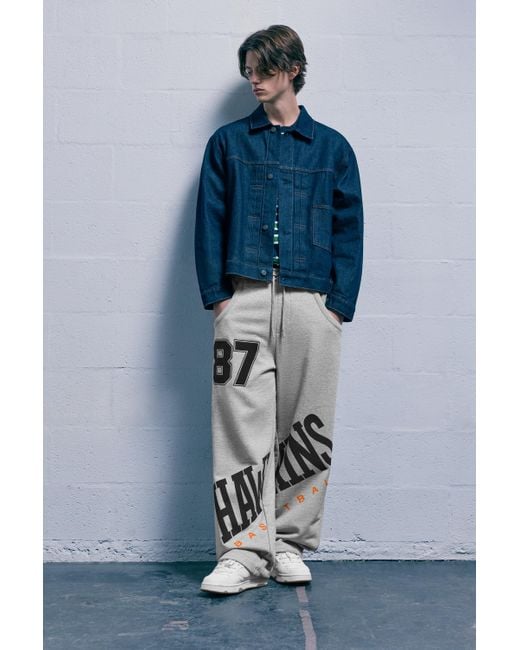 Pull&Bear Blue Stranger Things Sweatpants for men