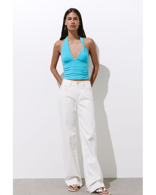 Pull&Bear Haltertop Met Studs in het Blue