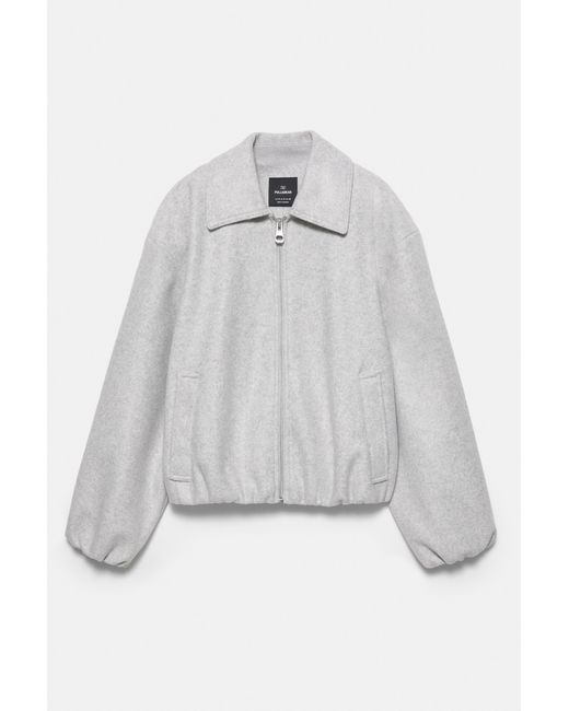 Pull&Bear Gray Soft Cloth Balloon Jacket
