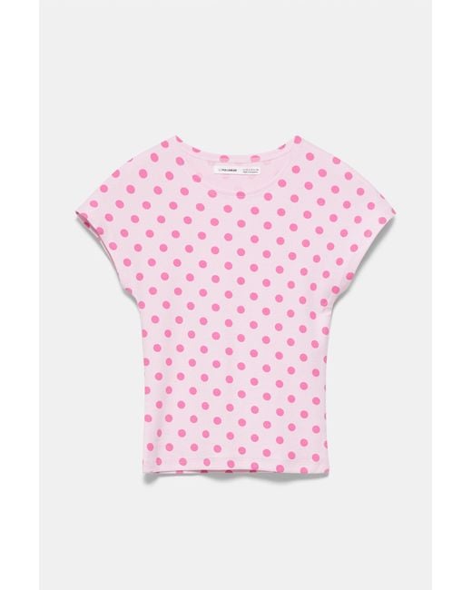Pull&Bear Pink Fitted Short Sleeve T-Shirt