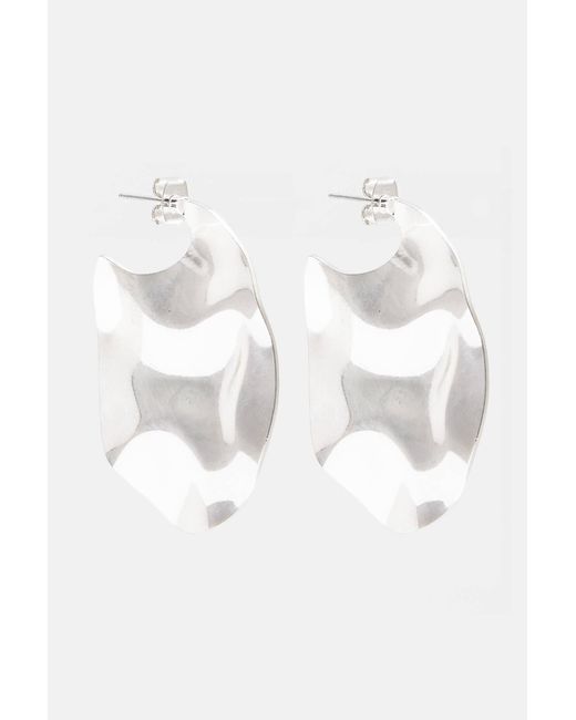 Pull&Bear White Metallic-Ohrringe Mit Textur